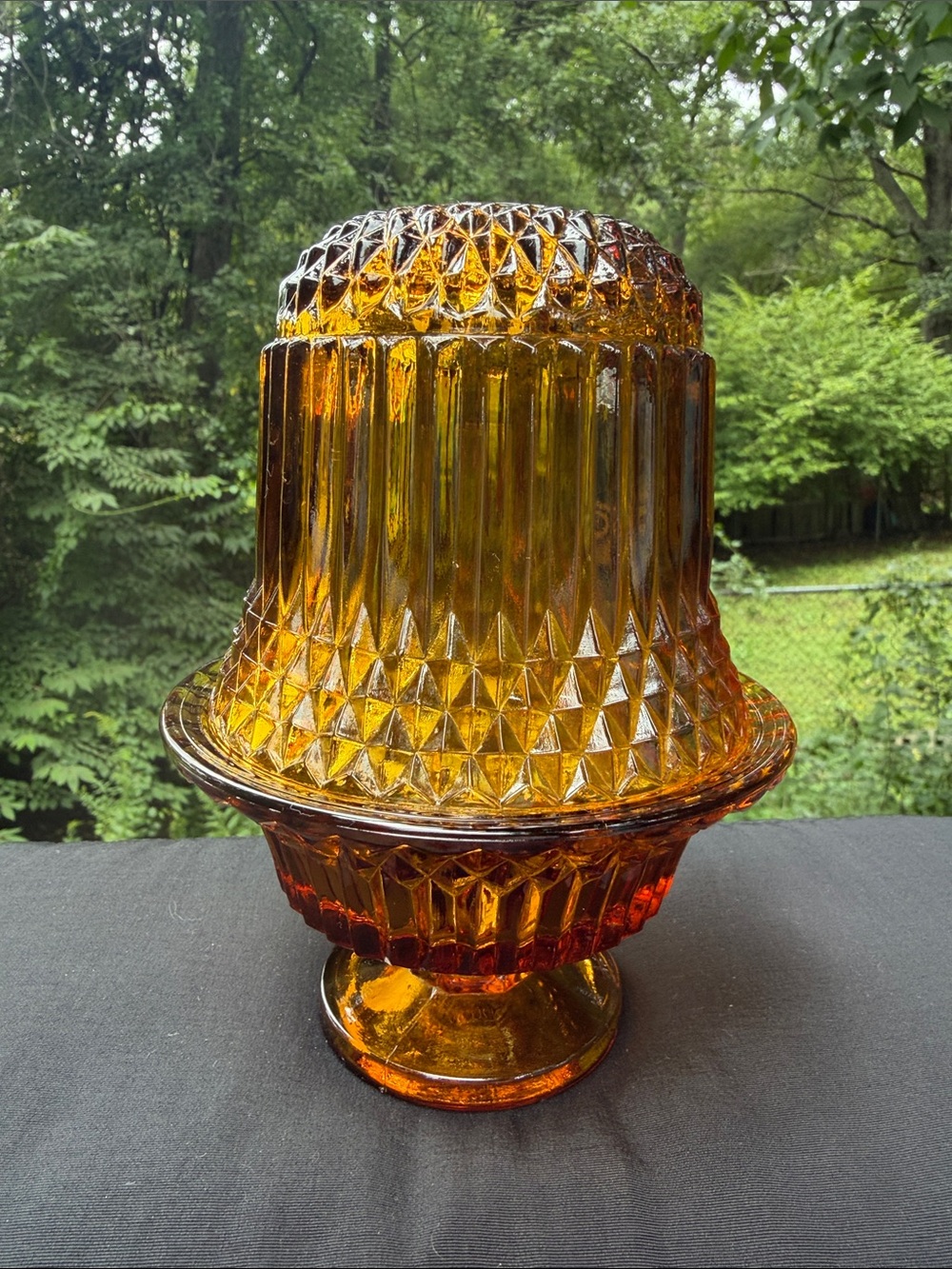 Fenton Amber 2 Piece Fairy Light